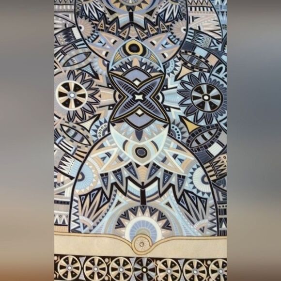 Vintage 💯 Silk Scarf Baoshidi Geometric Pattern - Picture 15 of 15